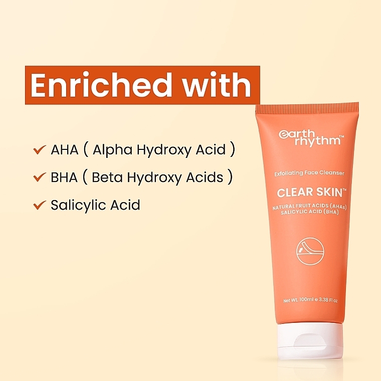 Отшелушивающее очищающее средство для умывания - Earth Rhythm Exfoliating Face Cleanser With AHAs & BHAs — фото N3