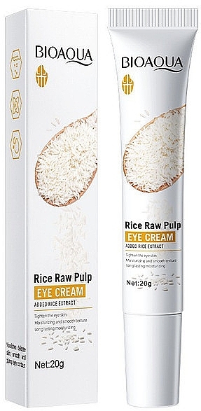 Крем для шкіри навколо очей з екстрактом білого рису - Bioaqua Rice Raw Pulp Eye Cream — фото N1