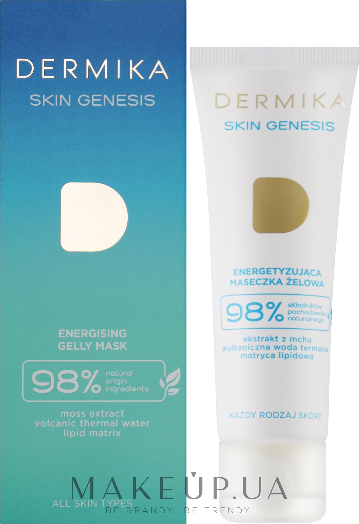 Енергетична гелева маска для обличчя для всіх типів шкіри - Dermika Skin Genesis — фото 50ml