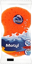 Губка массажная для купания "Motyl", оранжевая - Ocean — фото N1