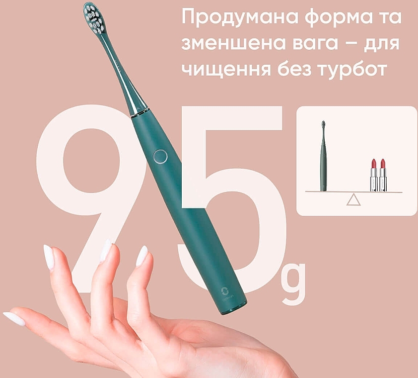 Електрична зубна щітка Oclean Air 2T Green, футляр, настінне кріплення - Oclean Air 2T Electric Toothbrush Green — фото N10