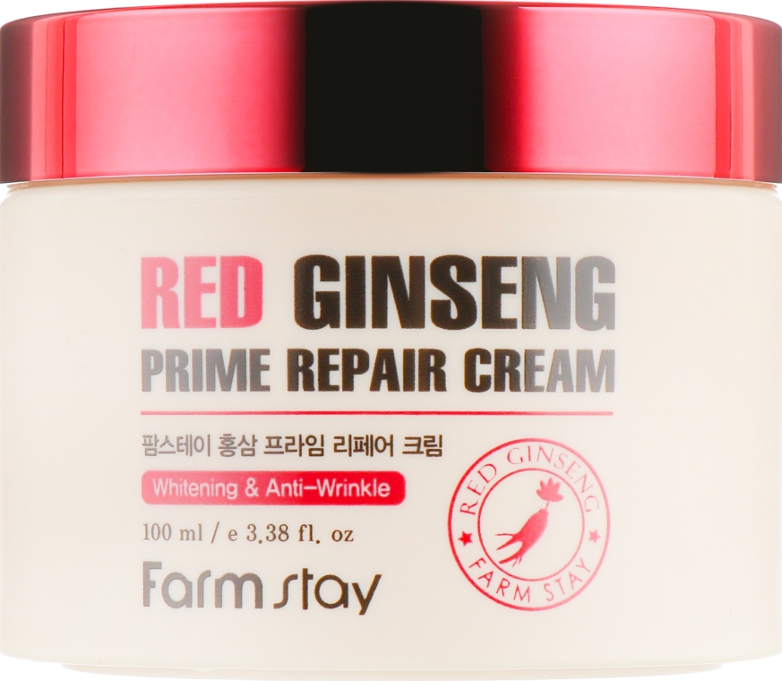 Восстанавливающий антивозрастной крем с экстрактом красного женьшеня - FarmStay Red Ginseng Prime Repair Cream — фото N2