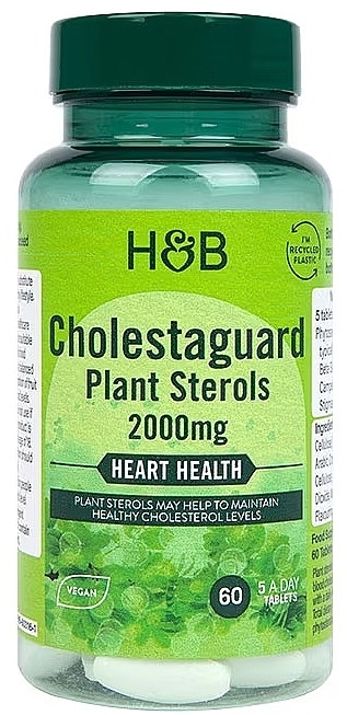Пищевая добавка "Здоровый уровень холестерина", 2000 мг - Holland & Barrett Cholestaguard Plant Sterols 2000mg — фото N1