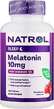 Мелатонін зі смаком полуниці, 10 мг - Natrol Sleep Melatonin 10 Mg Fast Dissolve Strawberry — фото N1