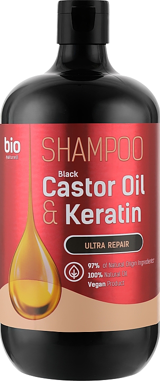 Шампунь для волос "Black Castor Oil & Keratin" - Bio Naturell Shampoo — фото N2