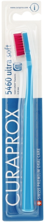 Зубна щітка CS 5460 "Ultra Soft", D 0,10 мм, блакитна, малинова щетина - Curaprox  — фото N1