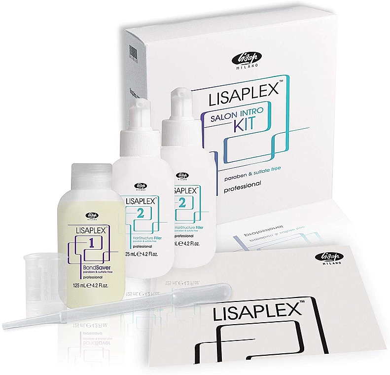 Професіональний набір для відновлення волосся  - Lisap Lisaplex Intro Kit (h/fluid/125ml + 2xh/filler/125ml) — фото N2