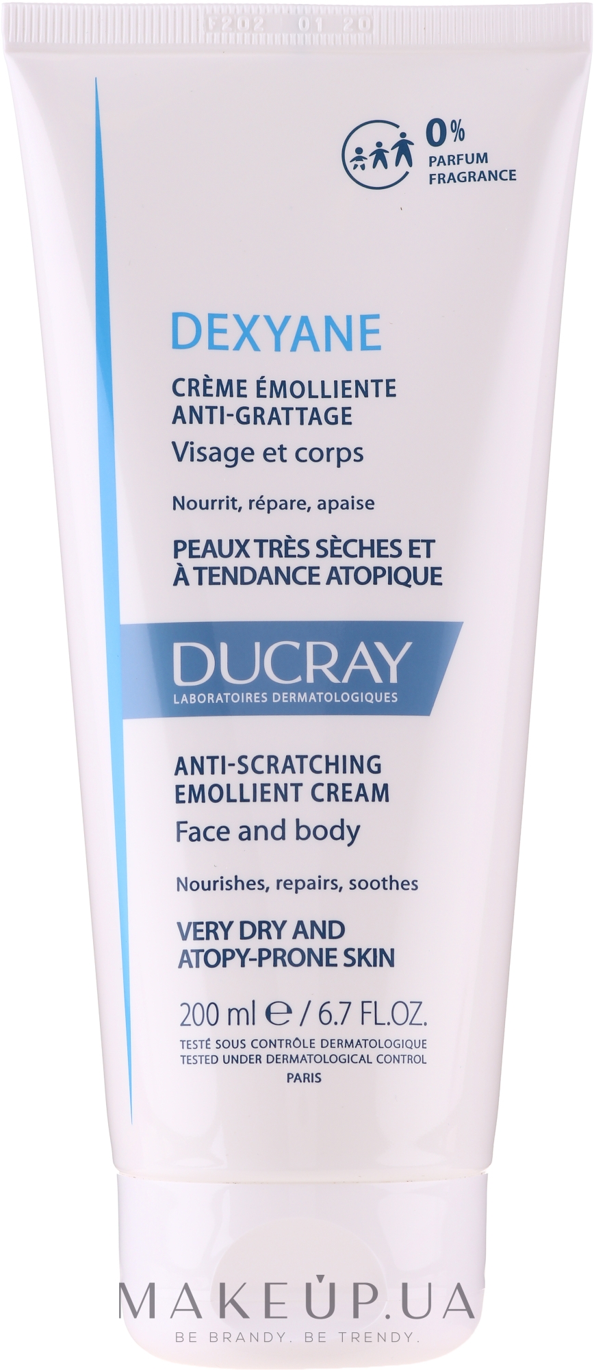 Крем для очень сухой и атопической кожи - Ducray Dexyane Creme Emolliente Anti-Grattage — фото 200ml