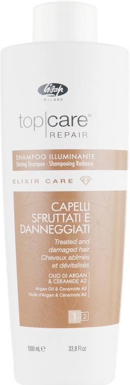 Шампунь для блеска волос - Lisap Top Care Repair Elixir Care Shining Shampoo — фото N3