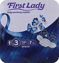 Гигиенические прокладки с крылышками "Ultra Night" розмер 3, 5 капли, 7 шт. - First Lady — фото N1