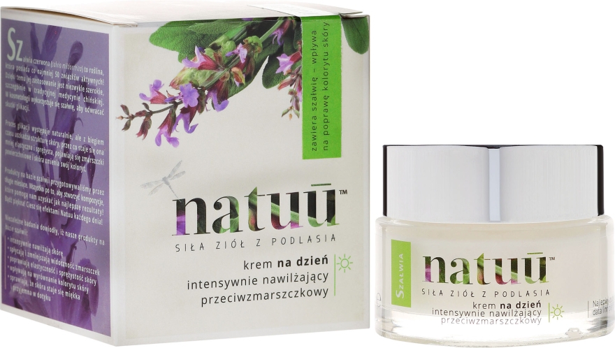 Дневной крем для лица с экстрактом шалфея - Natuu Smooth & Lift Day Face Cream — фото N1