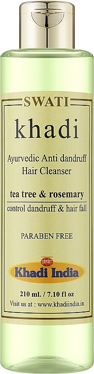 Аюрведичний засіб для волосся проти лупи "Чайне дерево і розмарин" - Khadi Swati Ayurvedic Anti Dandruff Cleanser Tea Tree & Rosemary — фото N1