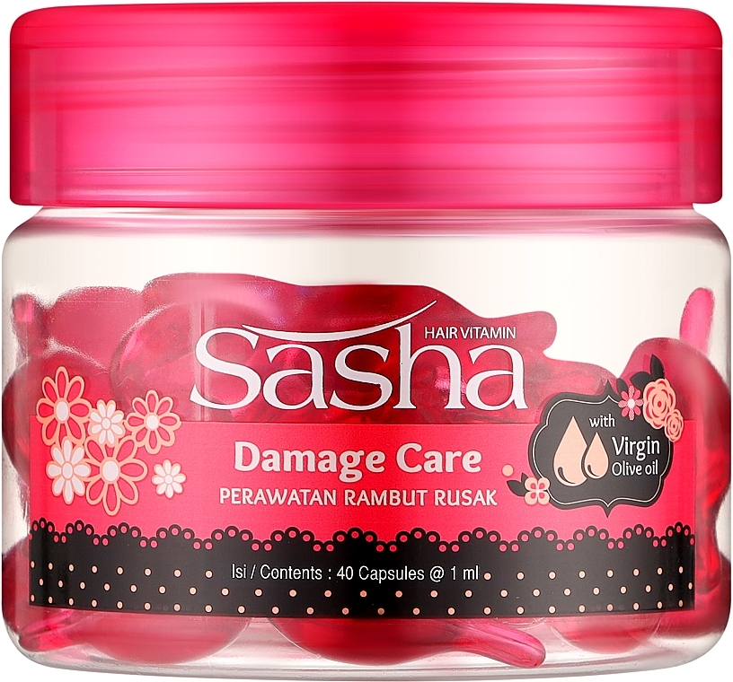 Капсулы для волос "Сияние и защита" - Sasha Hair Vitamin Damage Care — фото N1