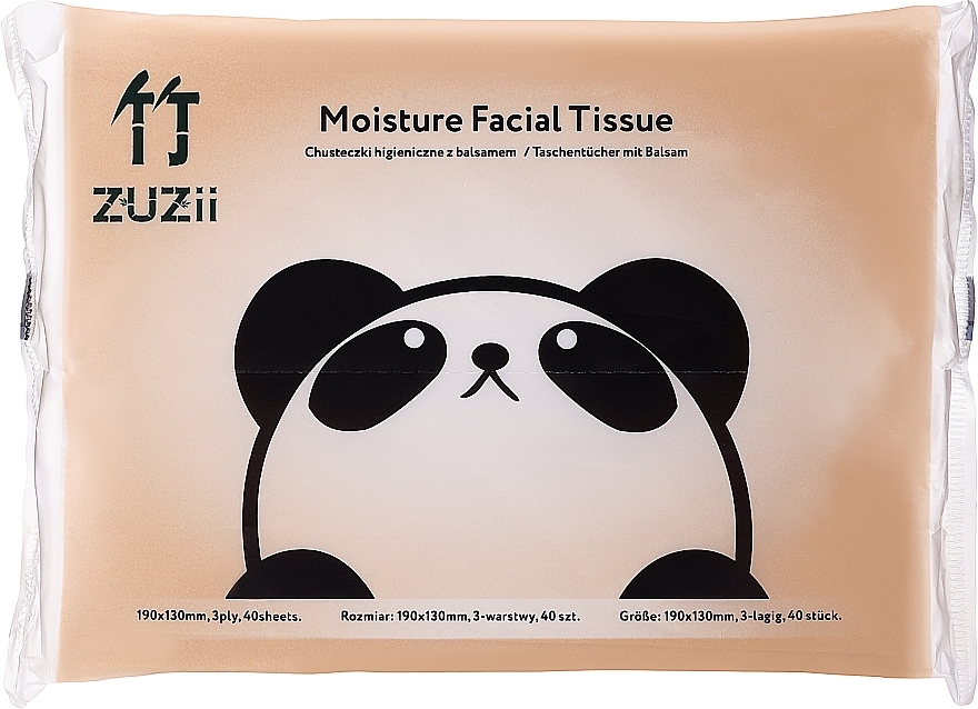 Бамбуковые влажные салфетки с бальзамом - Zuzii Moisture Facial Tissue — фото N1