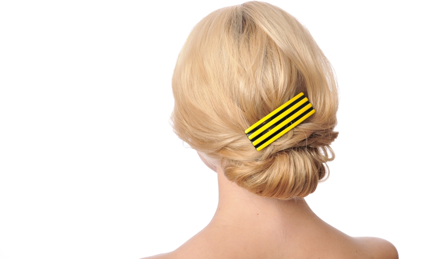 Заколка для волос "Yellow stripes" - Kosmart — фото N3