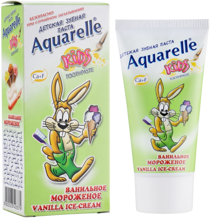 Зубна паста "Ванільне морозиво" - Sts Cosmetics Aquerelle Kids — фото N1