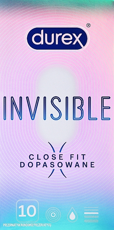 Презервативы плотно прилегающие, 10 шт - Durex Invisible Close Fit