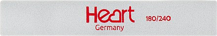 Пилка-шлифовщик для ногтей, прямоугольная 180/240 - Heart Germany — фото N1