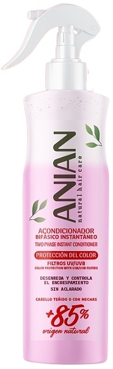 Кондиціонер-спрей для фарбованого волосся - Anian Natural Color Protection Two Phase Instant Conditioner — фото N1