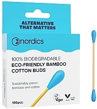 Бамбуковые ватные палочки, 100 шт., голубые - Nordics Bamboo Cotton Buds Blue — фото N1