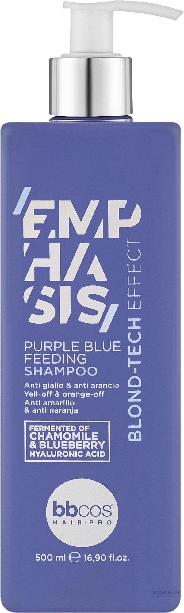 Шампунь питательный с фиолетово-синим пигментом - BBcos Emphasis Blond-Tech Effect Purple Blue Feeding Shampoo  — фото 500ml