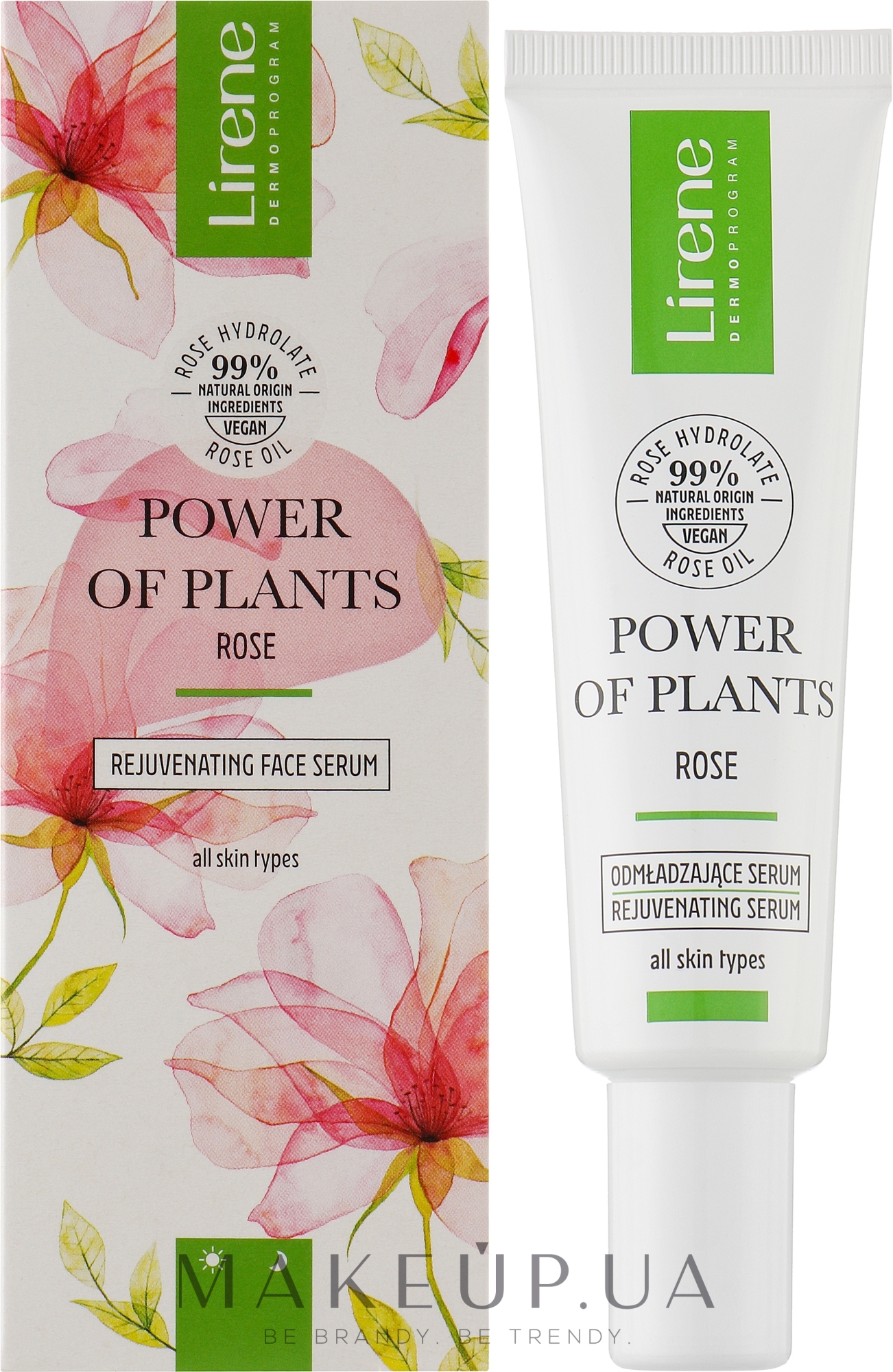 Омолоджувальна сироватка для обличчя - Lirene Power Of Plants Rose Rejuvenating Face Serum — фото 30ml