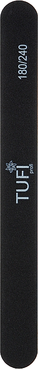 Пилочка для ногтей прямая, 180/240, черная - Tufi Profi Premium — фото N1