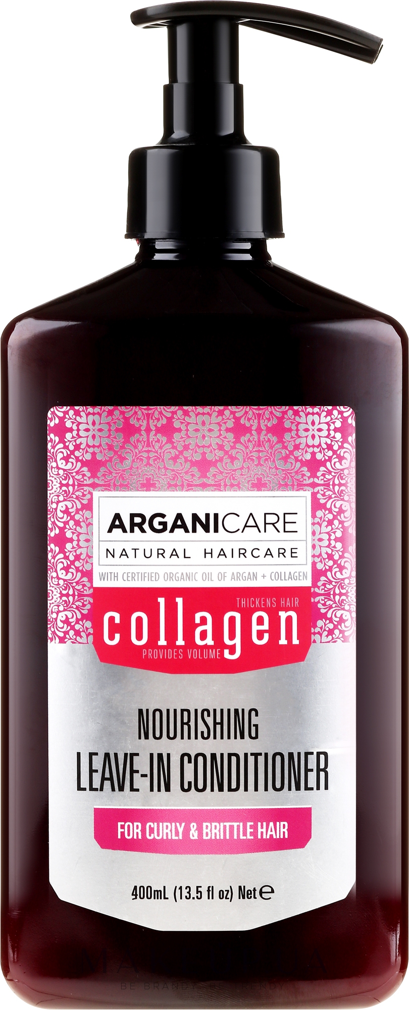 Незмивний кондиціонер для в'юнкого волосся - Arganicare Collagen Nourishing Leave-In Conditioner — фото 400ml