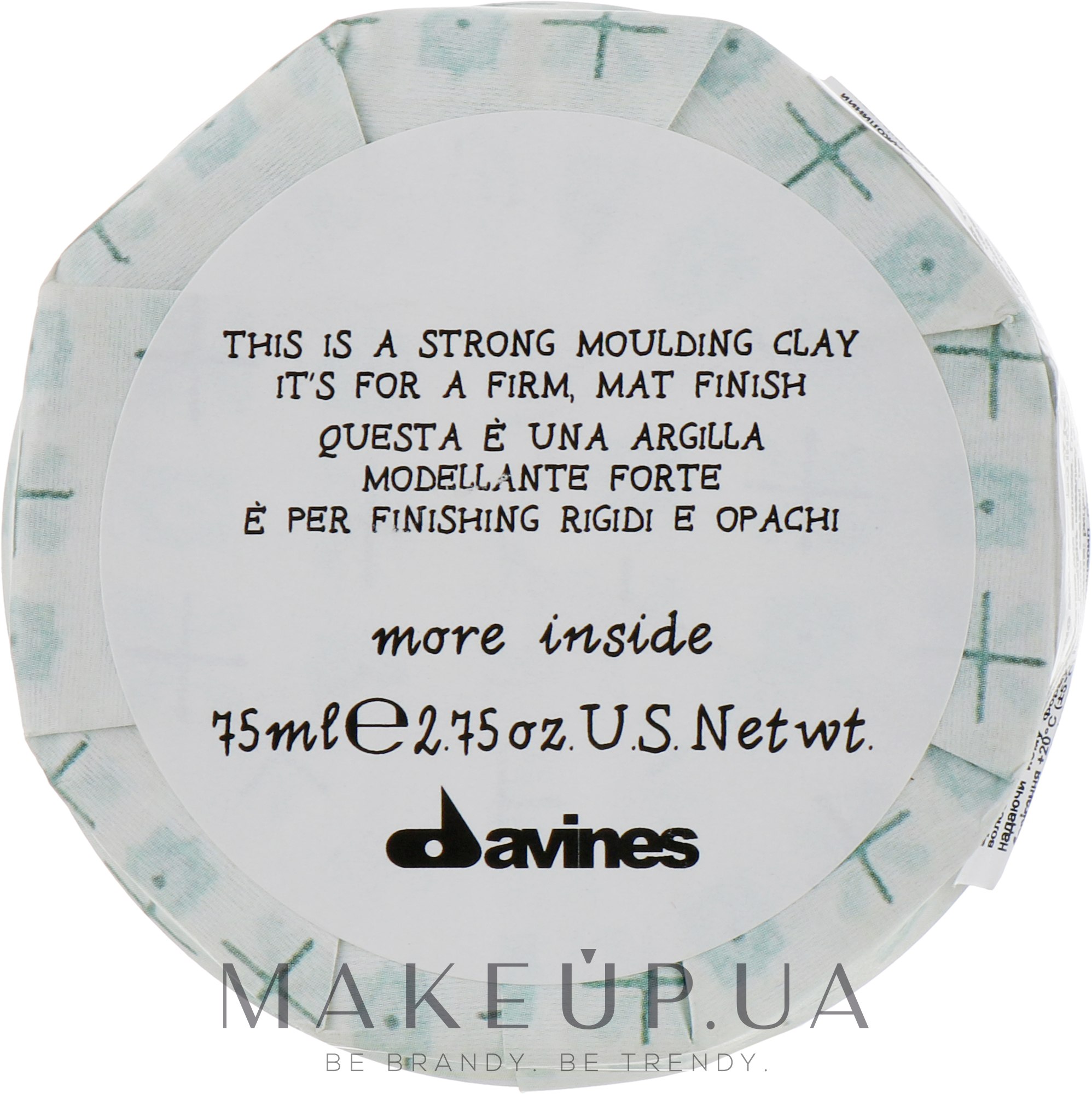 Моделююча глина для стійкого матового фінішу - Davines More Inside Strong Moulding Clay — фото 75ml