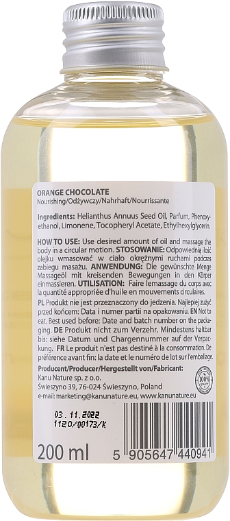 Массажное масло "Апельсин и шоколад" - Kanu Nature Orange Chocolate Massage Oil — фото N2