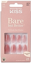 Набір накладних нігтів з клеєм, середні - Kiss Bare But Better Nails Nude Nude — фото N1
