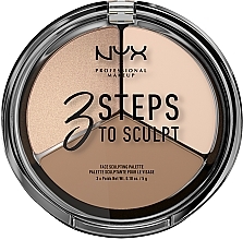 Духи, Парфюмерия, косметика УЦЕНКА Палетка для контуринга лица - NYX Professional Makeup 3 Steps To Sculpting Palette *