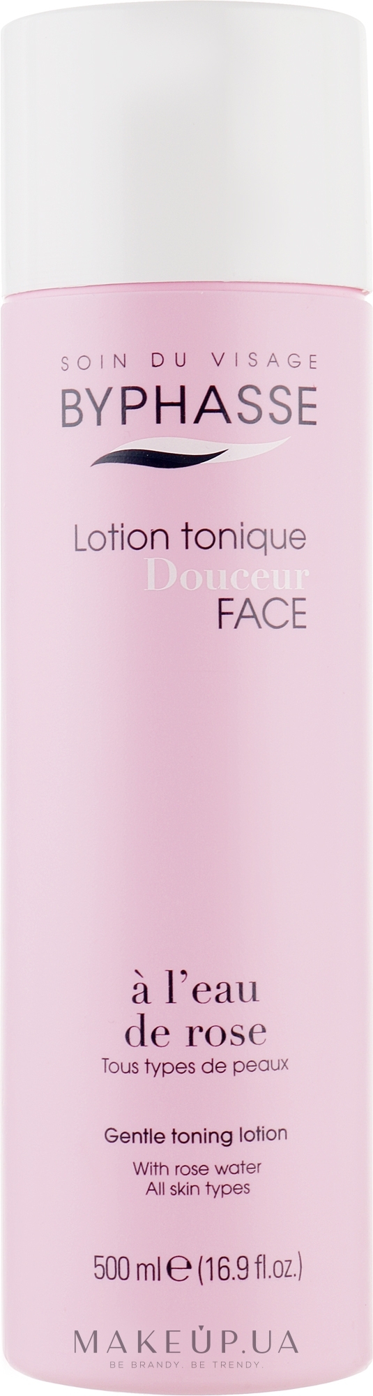 Лосьйон-тонік обличчя - Byphasse Gentle Toning Lotion With Rosewater All Skin Types — фото 500ml