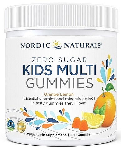 Мультивитамины для детей, без сахара, апельсин/лимон - Nordic Naturals Kids Multi Zero Sugar Orange Lemon — фото N1