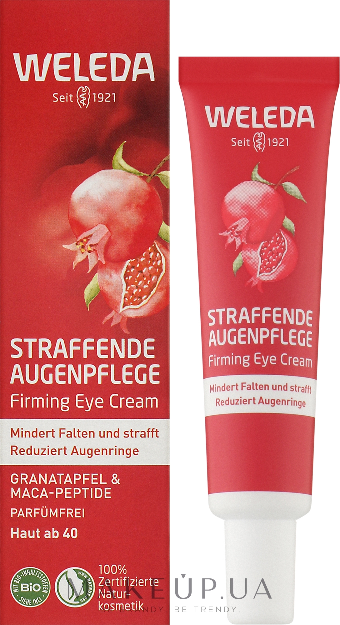 Крем-ліфтинг для шкіри навколо очей "Гранат та пептиди Маки перуанської" - Weleda Pomegranate & Poppy Peptide Firming Eye Cream — фото 12ml