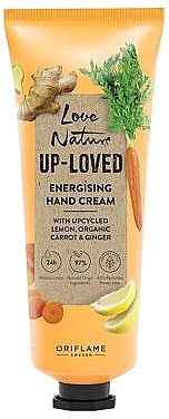 Енергетичний крем для рук з лимоном, органічною морквою та імбиром - Oriflame Love Nature Up-Loved Energising Hand Cream — фото N1