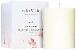 Парфумерія, косметика Ароматична свічка "Магнолія і чорна смородина" - Ester & Erik Scented Candle Refill Magnolia & Blackcurrant № 51 (змінний блок)