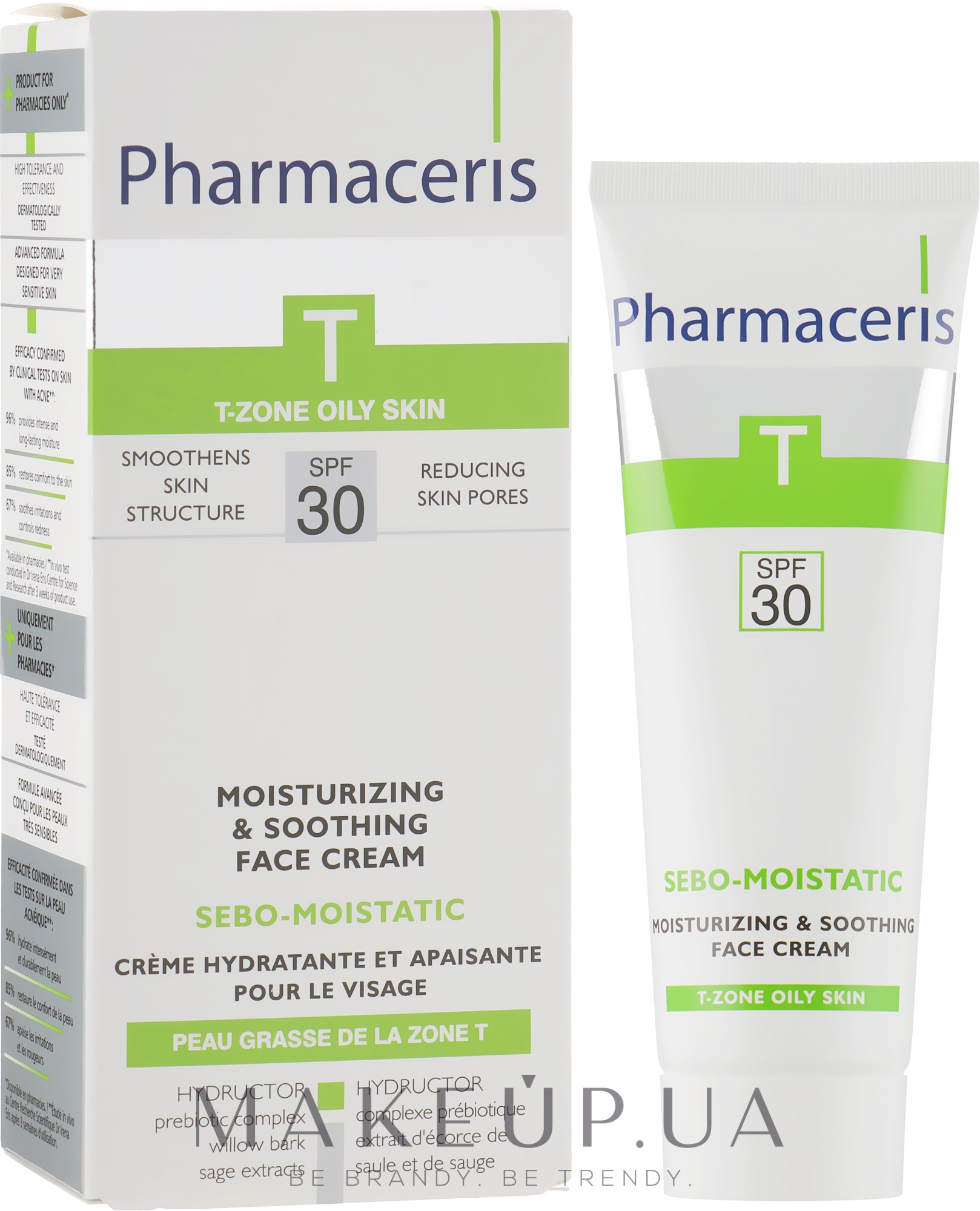 Зволожуючий крем для шкіри обличчя після анти-акне терапії - Pharmaceris T Sebo-Moistatic Cream SPF30 — фото 50ml