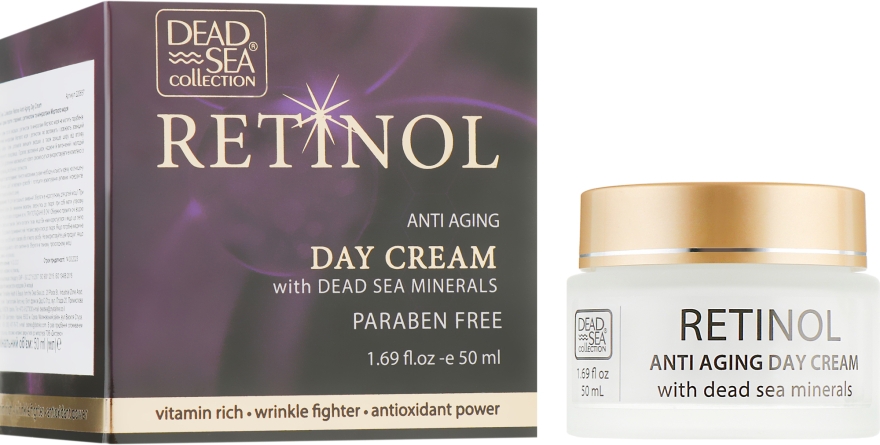 Денний крем проти старіння з ретинолом та мінералами Мертвого моря - Dead Sea Collection Retinol Anti Aging Day Cream — фото N1