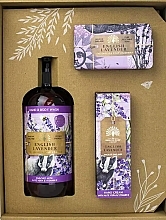 Набор - The English Soap Company Anniversary Collection English Lavender Hand And Body Gift Box (soap/190g + h/cr/75ml + h/wash/500ml) — фото N2