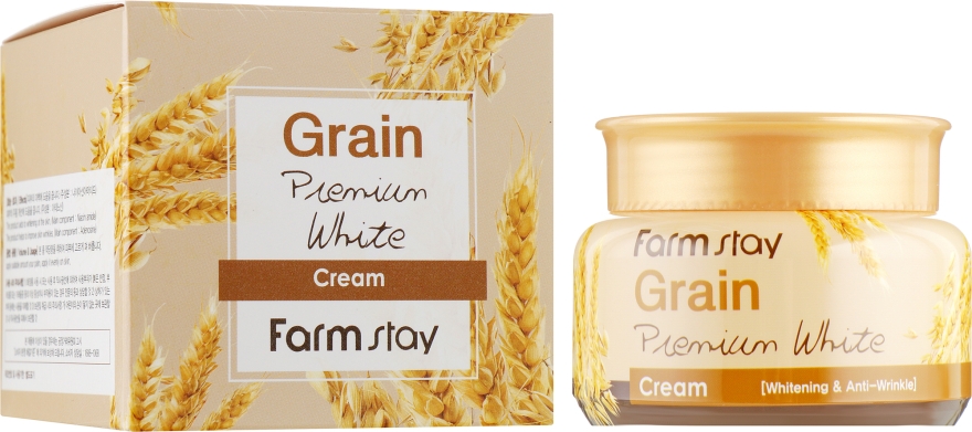 Освітлювальний крем з олією паростків пшениці - Farmstay Grain Premium White Cream — фото N1