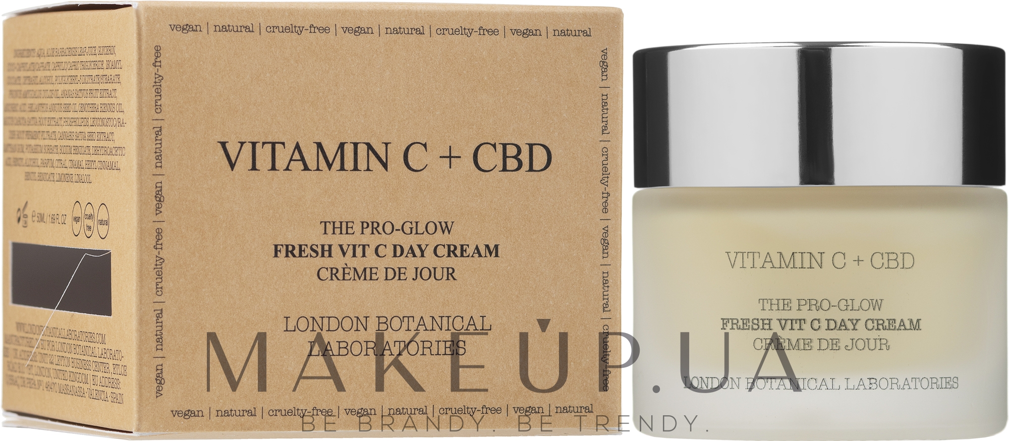Крем для обличчя денний - London Botanical Laboratories Vitamin c + CBD The Pro-Glow Fresh Vit C Day Cream — фото 50ml