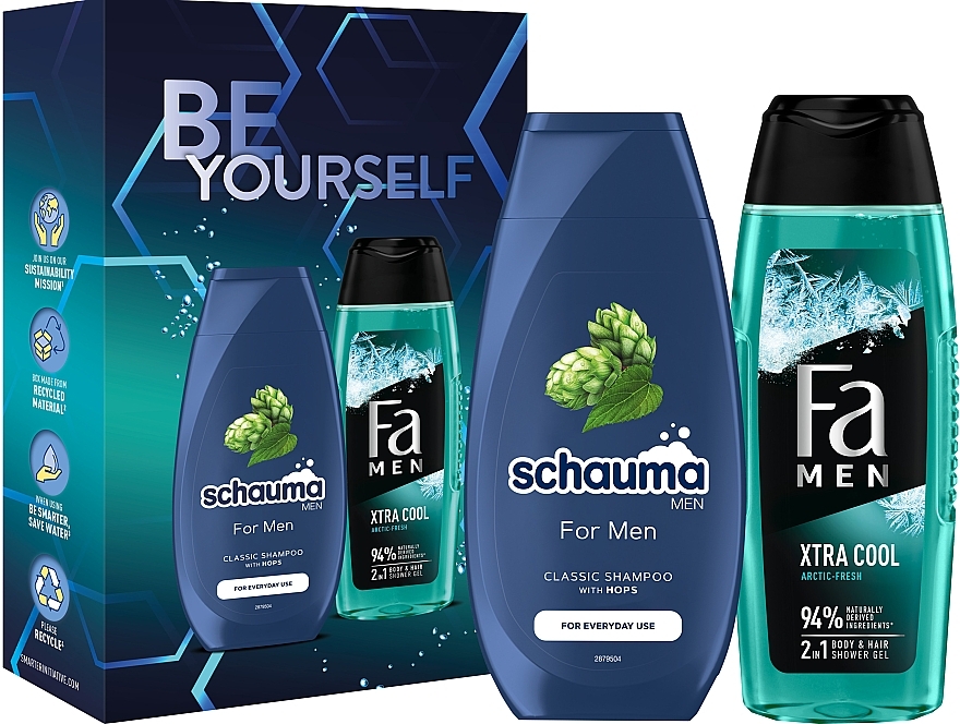 Набор "For Men. Be Yourself" - Schauma & Fa (shm/250ml + sh/gel/250ml) — фото N1