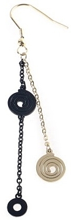 Сережки жіночі, кола на підвісці, золотисті - Lolita Accessories — фото N1