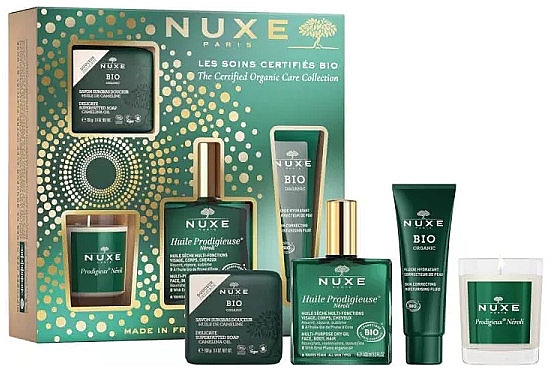 Набор - Nuxe The Certified Organic Cares 2022 Set (soap/100g + oil/100ml + gel/50ml + candle/70g) — фото N2