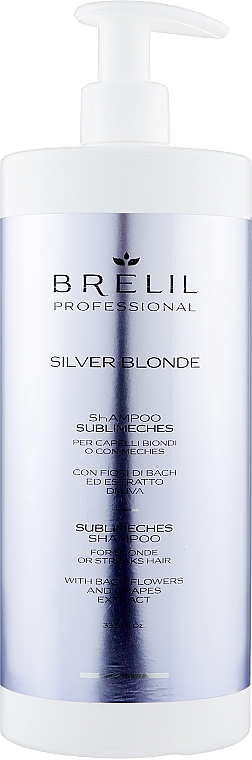 Шампунь для устранения желтизны - Brelil Silver Blonde Sublimeches Shampoo — фото N4