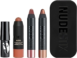 Парфумерія, косметика Набір - Nudestix Mini Sunset Nudes Kit (blush/1.8g + l/balm/2.5g + e/pen/2.5g)