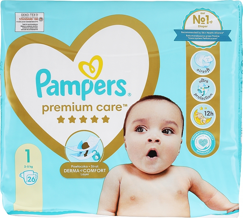 Підгузки Pampers Premium Care Newborn (2-5 кг), 26 шт. - Pampers — фото N10