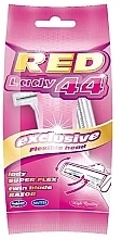 Одноразовий жіночий станок для гоління, 5 шт. - Mattes Red 44 Lady Exclusive — фото N1