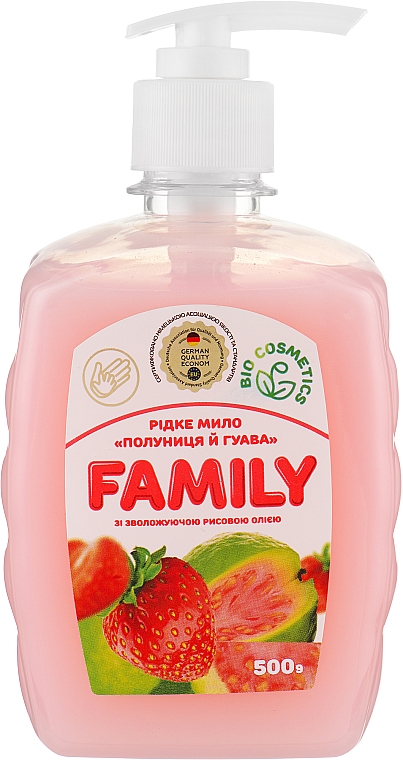 Жидкое крем-мыло для рук и тела "Клубника и гуава" - Family  — фото N1